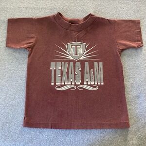 Vintage 80s Texas A&M Shirt Kids 5/6 Fits 4t USA Single Stitch Maroon Tee Aggies
